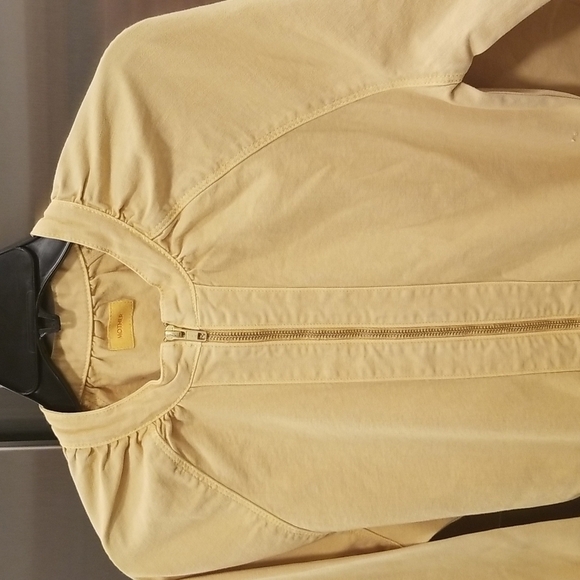 💕MOTHER DENIM💕 Gatherer Short Romper ~ So Far Gone - Rattan Yellow Size Small - Picture 14 of 16